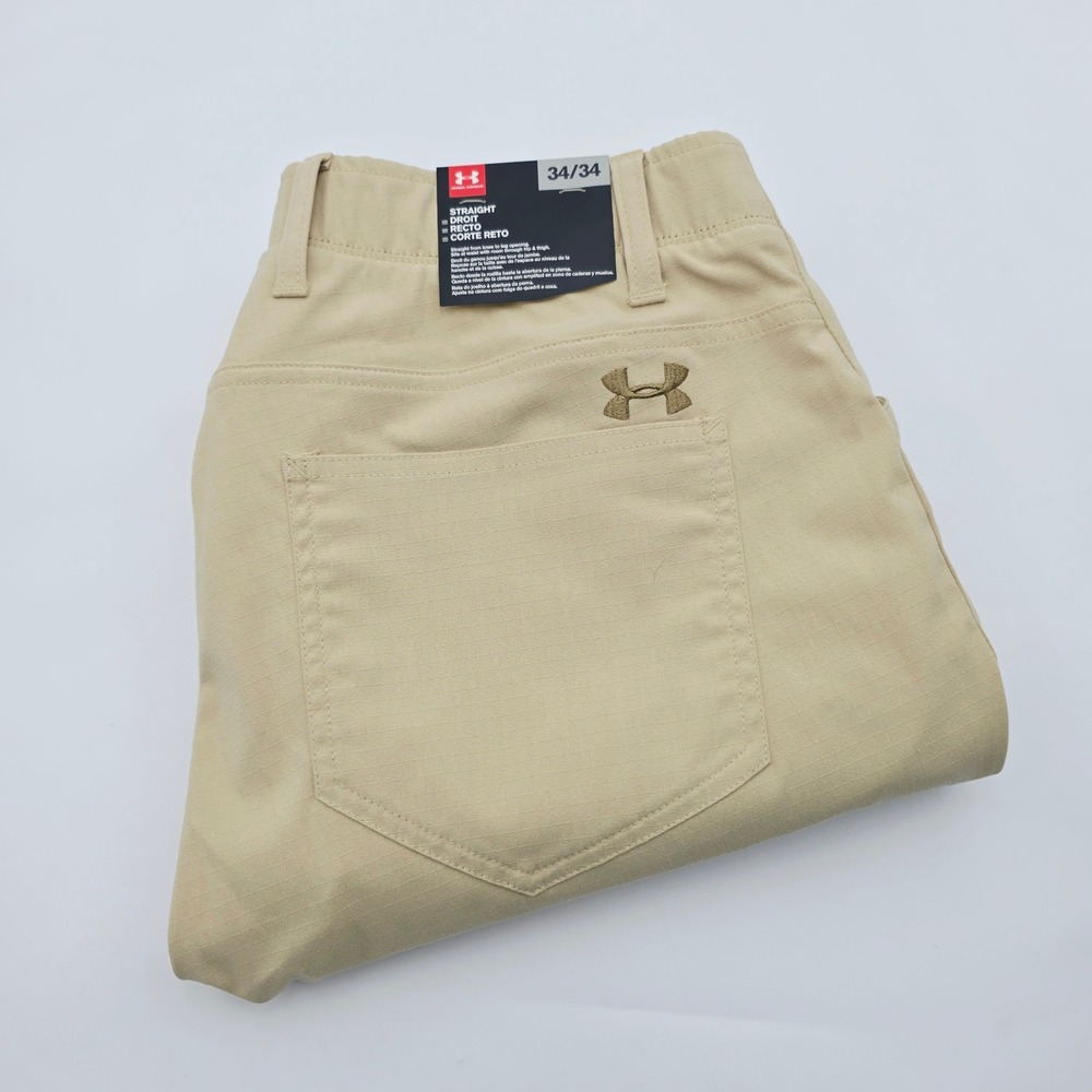 Under Armour Mens 34X34 Storm Covert Tactical Ripstop Straight Leg Khaki Pants